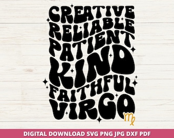 Virgo Svg, Virgo Birthday PNG, Cricut Silhouette Cut File, Digital Download