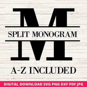 Split Monogram SVG, Alphabet Letter Bundle, Cricut Silhouette Cut File