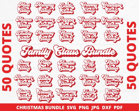 Claus Family Svg Bundle, Mama Claus Svg, Family Svg Bundle, Claus Family Svg, 2023 Family Christmas, Christmas Bundle, Groovy Christmas Svg