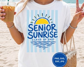 Senior Sunrise SVG PNG 2027, Preppy Class of 2027 Cricut Cut File (Digital Download)