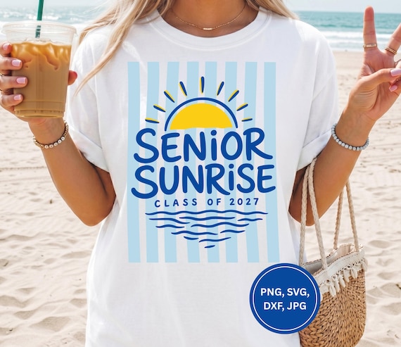 Senior Sunrise SVG PNG 2027, Preppy Class of 2027 Cricut Cut File (Digital Download)
