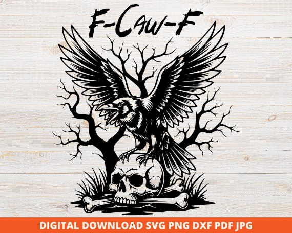 Gothic Raven SVG: Funny Crow Design for Sublimation (Digital File)