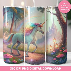 Unicorn Png Tumbler Wrap, Unicorn 20 oz Tumbler Design, Unicorn Sublimation 20 oz Tumbler Wrap, Tumbler Unicorn Design, Cute Unicorn Wrap
