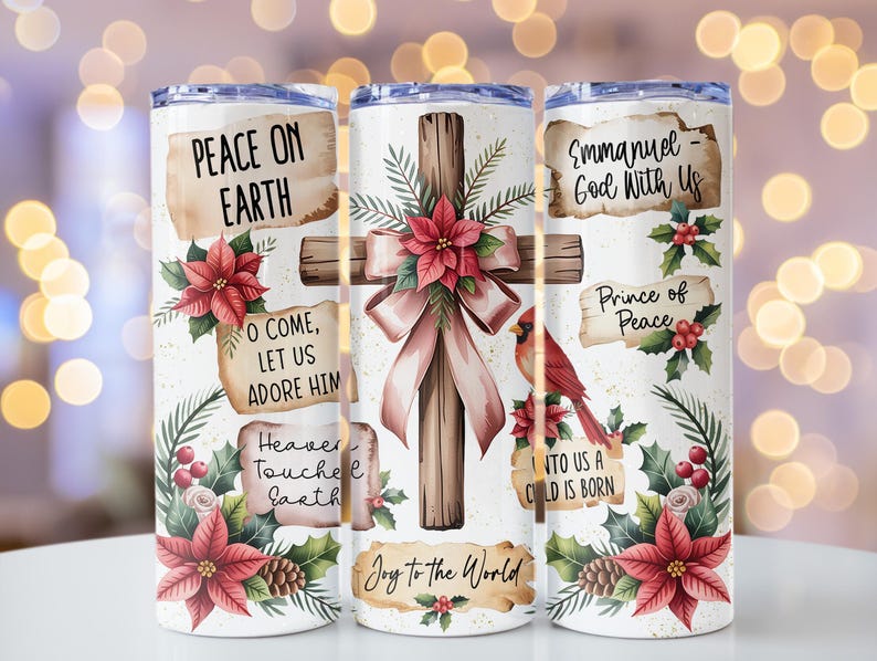 Christian Christmas Tumbler Wrap Png Jesus Tumbler Wrap 20oz Christmas Tumbler Wrap Christian Tumbler Sublimation Wrap Cross Tumbler Wrap image 5