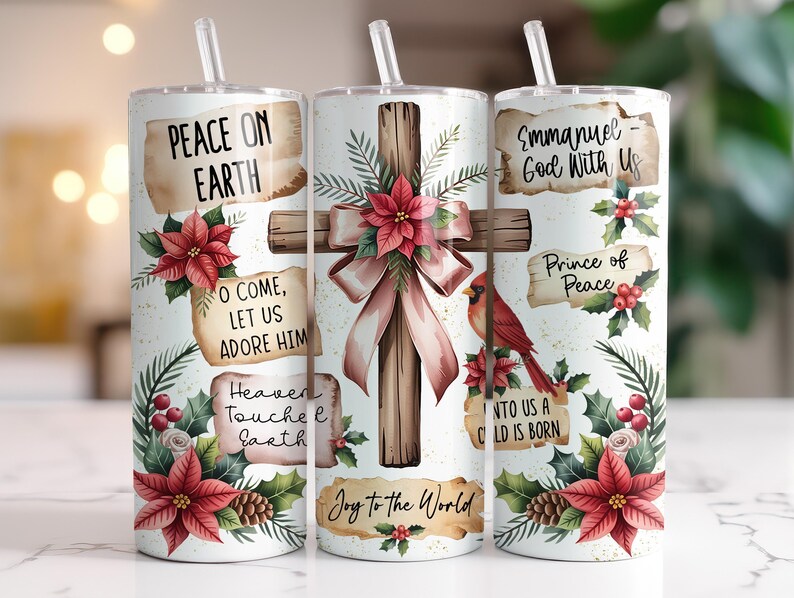 Christian Christmas Tumbler Wrap Png Jesus Tumbler Wrap 20oz Christmas Tumbler Wrap Christian Tumbler Sublimation Wrap Cross Tumbler Wrap image 6