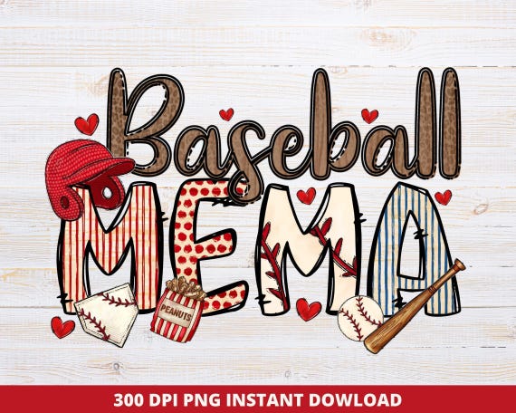 Baseball Mema Leopard Print PNG: Grandma Sublimation Design (Digital Download)