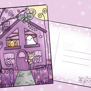 Kitty Haunted Mansion Postcard (postal 4x6 con diseños en la parte delantera y trasera) ¡Mezcla y combina en la caja de personalización!