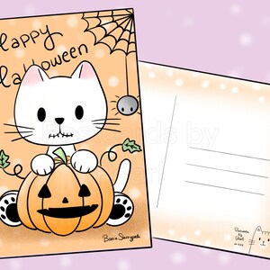 Cartão postal Kitty Skellington (cartão postal 4x6 com desenhos na frente e no verso) Misture e combine na caixa de personalização!