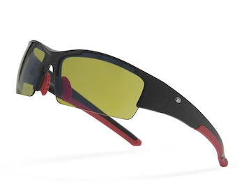 Golf Sunglasses for Men Women Wrap Semi-Rimless Sports Sunglasses Golfing Baseball Shades UV Protection Sun Glasses