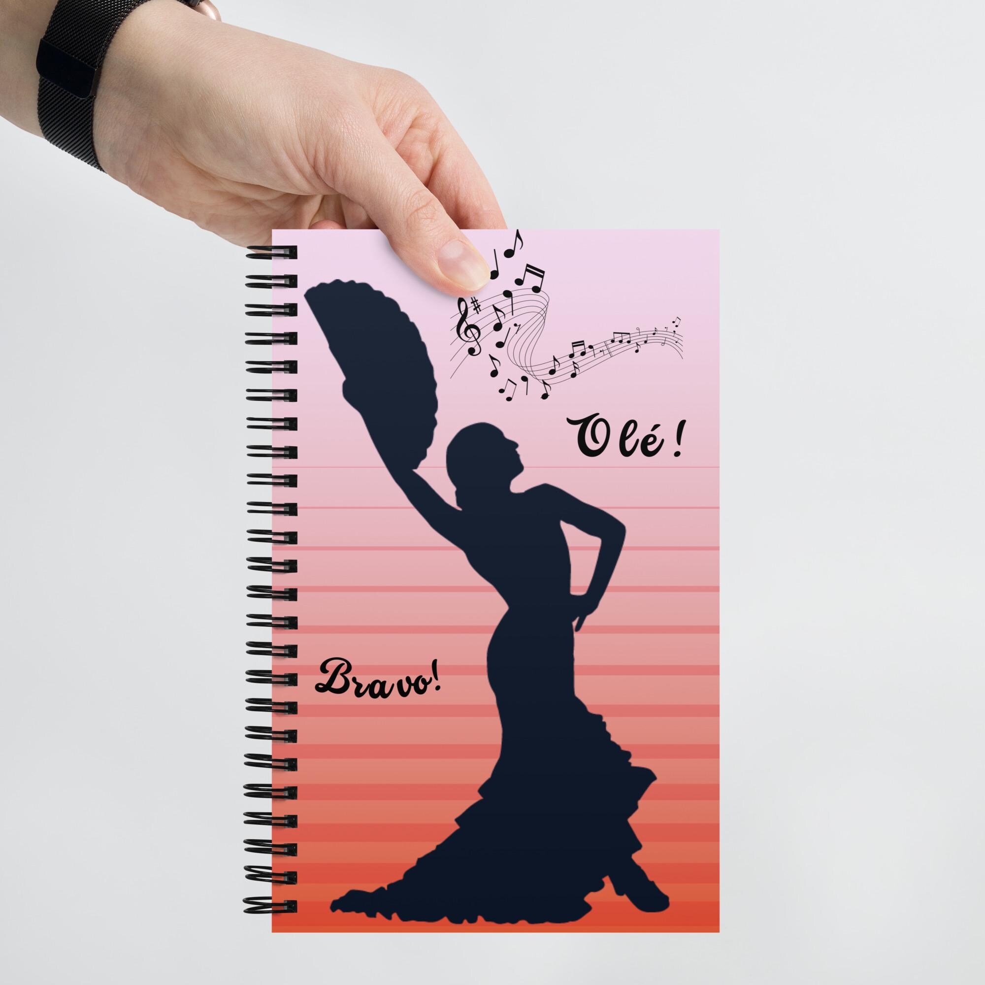 Spiral notebook -Dance Choreographer journal. Flamenco. Spanish dancer. inspiration Motivation