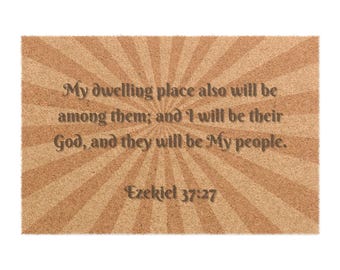 Felpudo con versículo bíblico, Ezequiel 37:27, decoración espiritual para el hogar