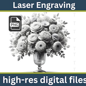 Moederdag bloem, laser PNG-gravure, digitaal 3D-gravurebestand, moedercadeau, 3D-illusie, gelukkige moederdag, bruiloftsdecor, woondecoratie