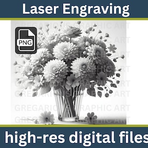 Moederdagbloem, laser-png-gravure, digitaal 3D-gravurebestand, cadeau moeder, 3d-illusie, gelukkige moederdag, bruiloftsdecor, woondecoratie
