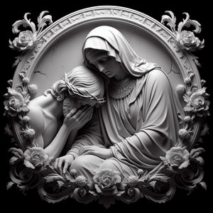 Jesus e Maria, gravação a laser PNG, download de arquivo de gravação de Maria, arquivo religioso, ilusão 3D, arquivo religioso a laser, arquivo Jesus chorando