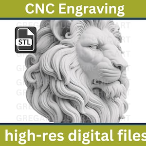 ライオンズヘッド 3D デジタルファイル、デジタルダウンロード、vcarve ファイル