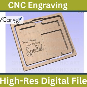 Sticky note holder file, Post-it note holder file, Mother's Day gift, Father's Day gift, Vcarve file, grbl toolpath, sticky note cnc file,