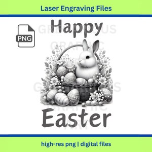 Incisione laser coniglietto pasquale, incisione PNG laser, file laser di Pasqua, coniglio di Pasqua png, cestino di Pasqua png, file laser, file laser vacanze