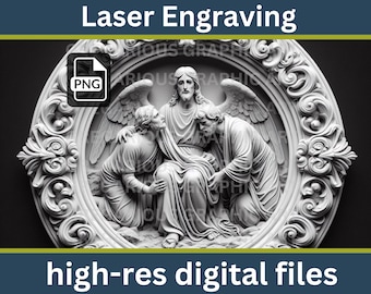 Archivo digital de Jesús y los leprosos, archivo de grabado láser, archivo de grabado digital 3D, archivo religioso, archivo láser de Jesucristo, archivo láser de Jesús