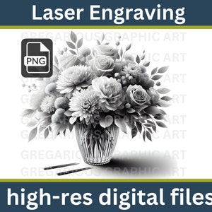 Moederdagbloem, laser PNG-gravure, digitaal 3D-gravurebestand, moedercadeau, 3D-illusie, gelukkige moederdag,