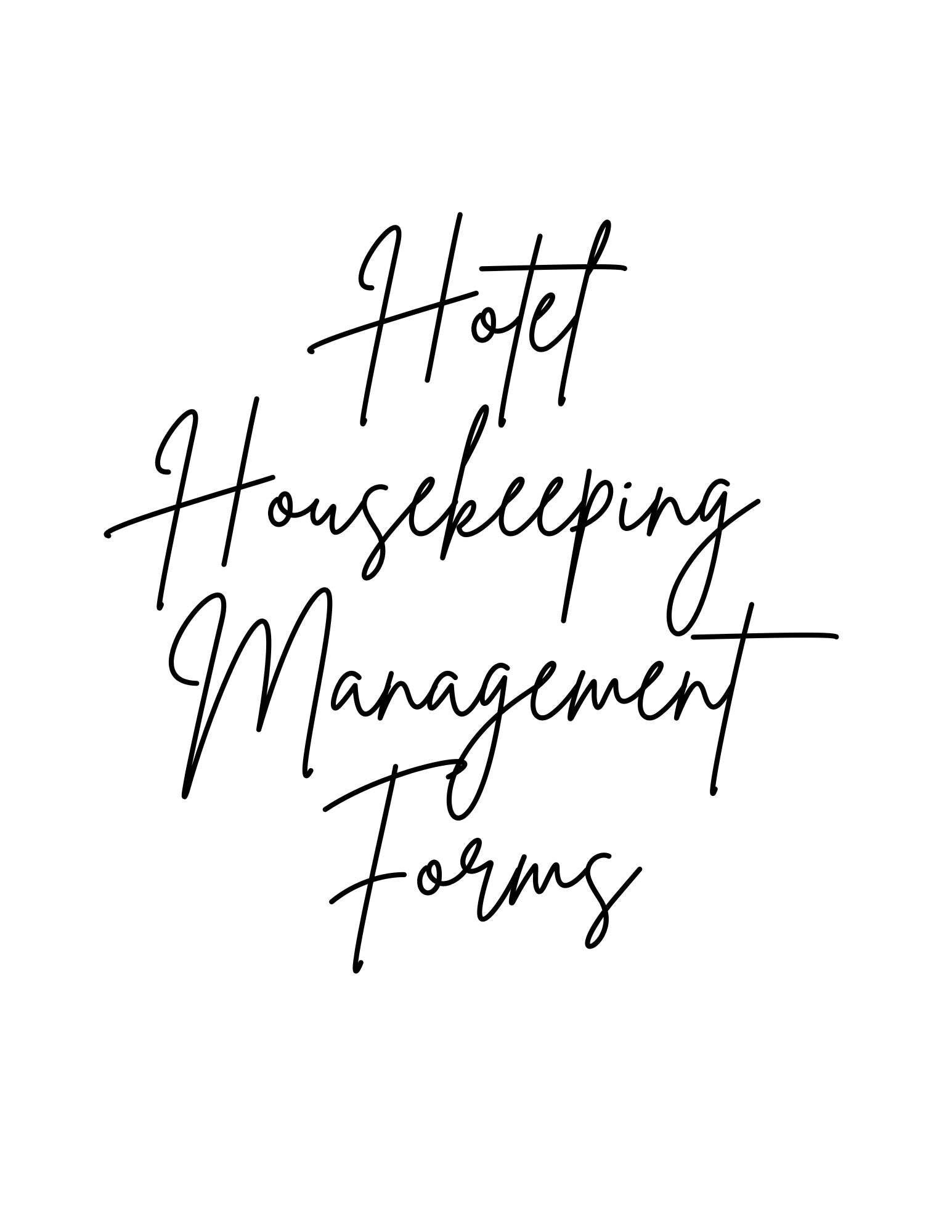 Hotel Housekeeping Management Daily Use Forms Etsy