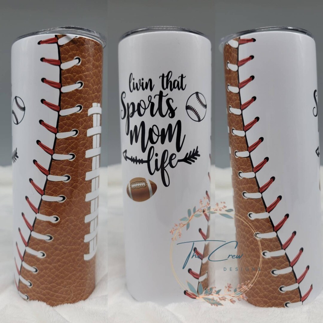 Sports Mom Tumbler Sports Mom Football Baseball Sports Etsy