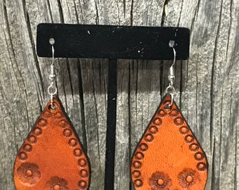 Leather Earrings Flower