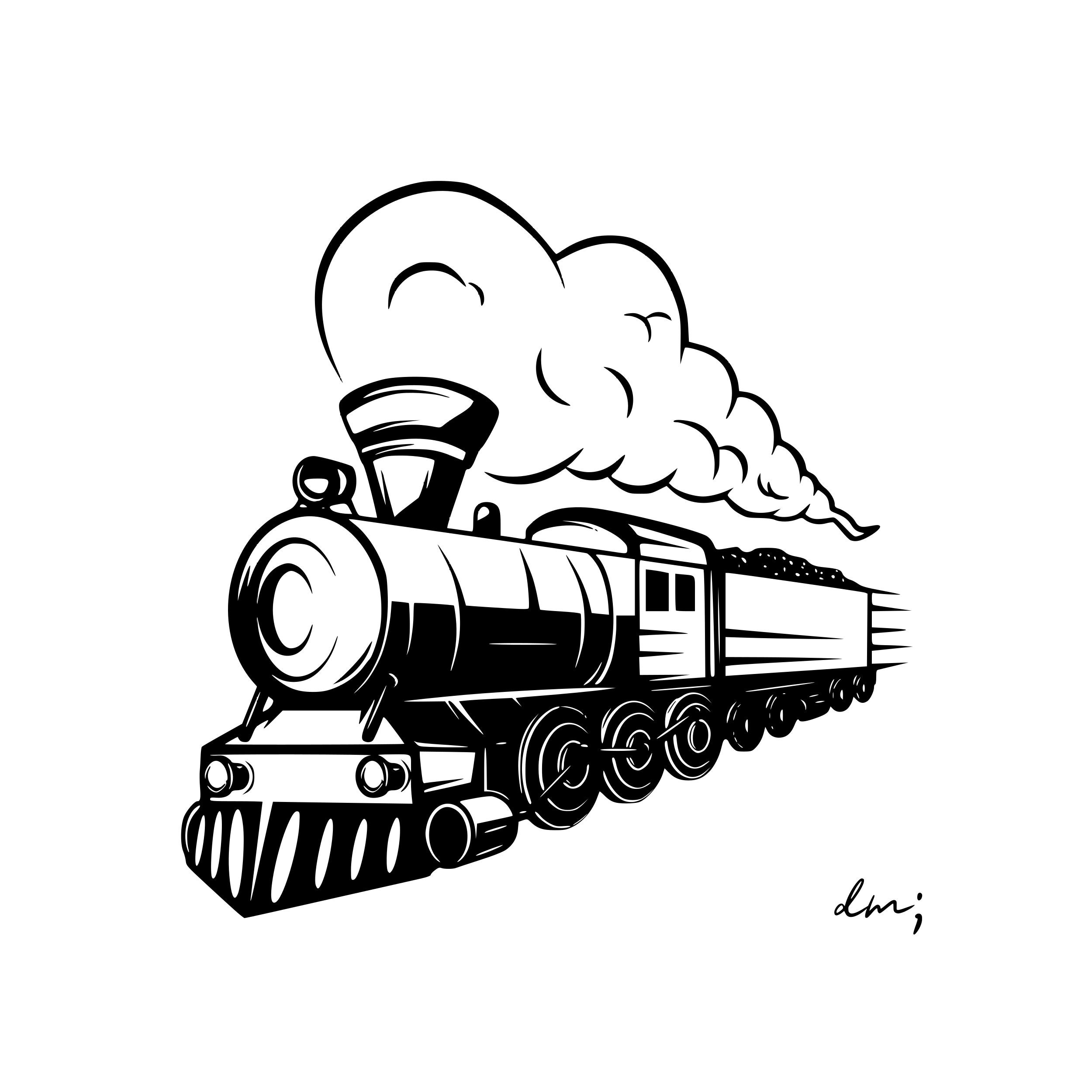Train Clipart Black And White
