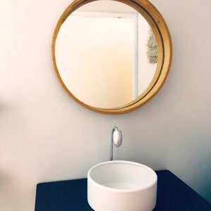 4&quot; Round Modern Wood Dollhouse Mirror - 1:6 scale