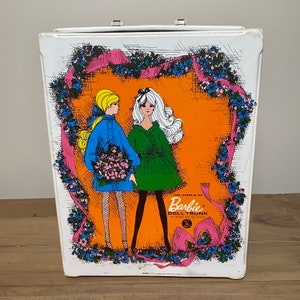 Vintage Barbie trunk case circa 1960s with doll