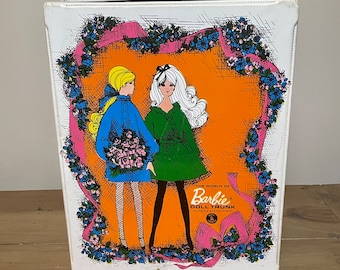 Vintage Barbie trunk case circa 1960s with doll
