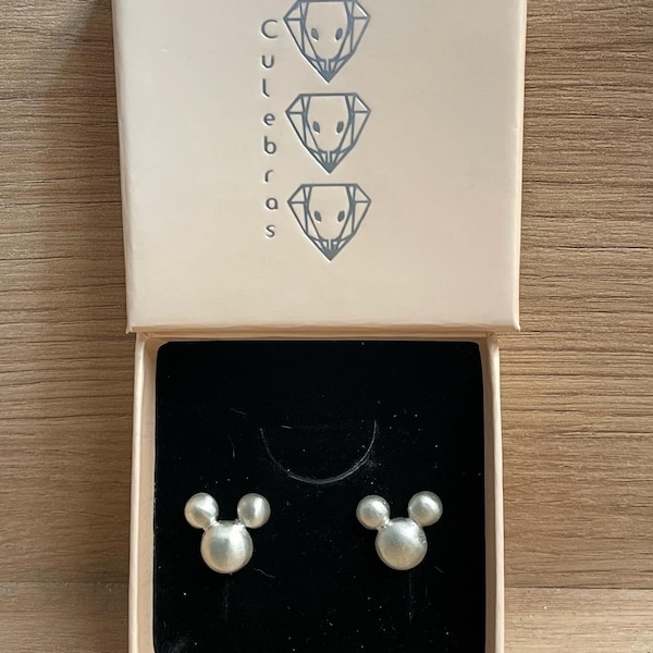 Pendientes de Plata 925 con forma de Micky Mouse