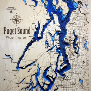 3D Bathymetrische kaart Puget Sound