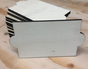 Blank Wooden Tags – Laser Cut Rectangular Labels with Rounded Tabs