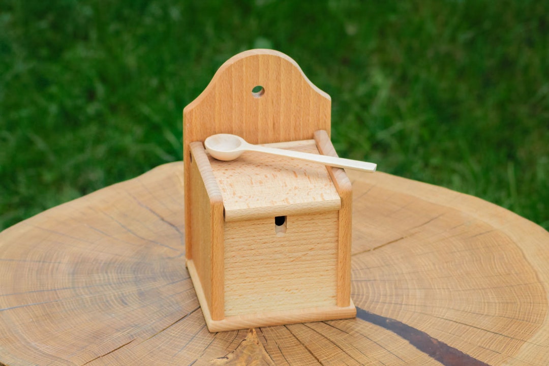 Wooden Salt Box With Lid Wall Mounted Wooden Wall Decor Etsy