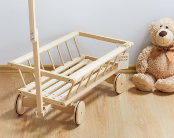 Grande carrello in legno, design traforato, giocattoli in legno per bambini, personalizzazione Idea regalo