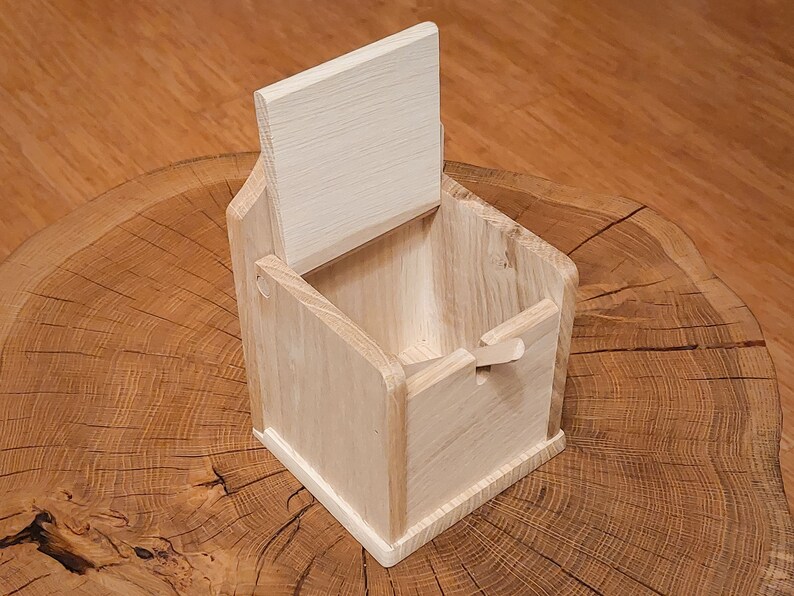 Wooden Salt Box With Lid, Wall Mounted, Wooden Wall Decor, Salt