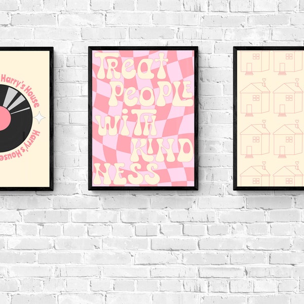 Harry Styles Merch Harry's House Retro Wall Art Print Poster Set