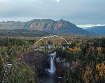 Snoqualmie Falls with Mount Si