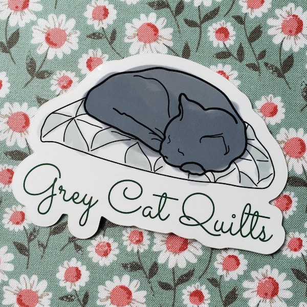 Grey Cat Quilts sewing and quilting vinyl sticker