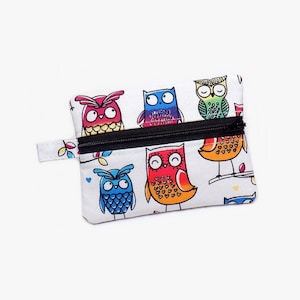 Monedero, bolsa con cremallera, monedero con cremallera, billetera de cambio, monedero de búhos, bolsa con cremallera de pájaros, bolsa de monedas caprichosa, billetera de búhos arcoíris