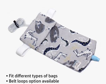 Drainage bag cover, nephrostomy bag holder, catheter bag cover, flannel leg bag cover, Remington, Medline, McKesson, UreSil, Rusch, dragons