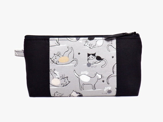 Canvas Pencil Case, Cats Pencil Pouch, Back to School, Student