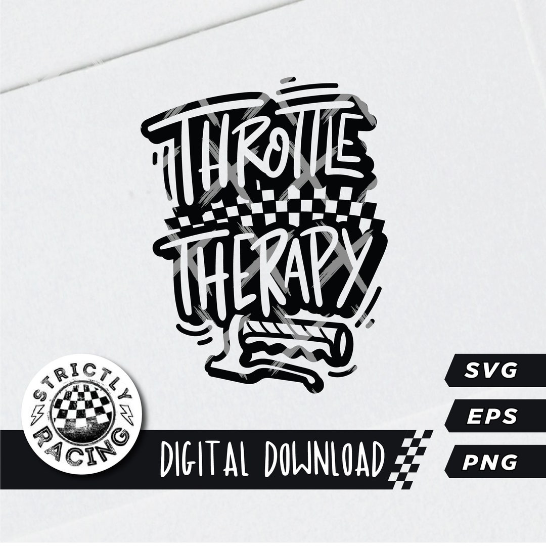 Throttle Therapy SVG Dirt Bike Digital Design Cricut Silhouette Strider