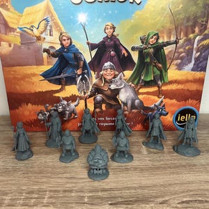 アンドール・ジュニア（アンドール・ファミリー・ファンタジー）にインスパイアされたファンタジーヒーロー9体パック - 未塗装3D樹脂フィギュア - 30～40 mm