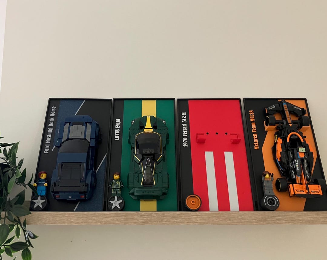 Lego Speed Champions Wall Mount – Car and Minifigure Display