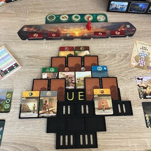 Plateau de jeu aimanté 7 Wonders Duel – Accessoire de Jeu Personnalisable – Rangement Cartes et Plateau 3D – Cadeau Joueur