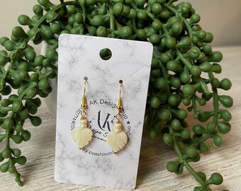 White heart earrings, gold wire, boho earrings, dangle earrings,