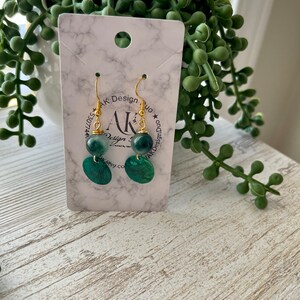 Blue Green Earrings / Unique Earrings / Summer Jewelry /hypoallergenic / Dainty Earrings / shell Earrings / Jewelry / Gift