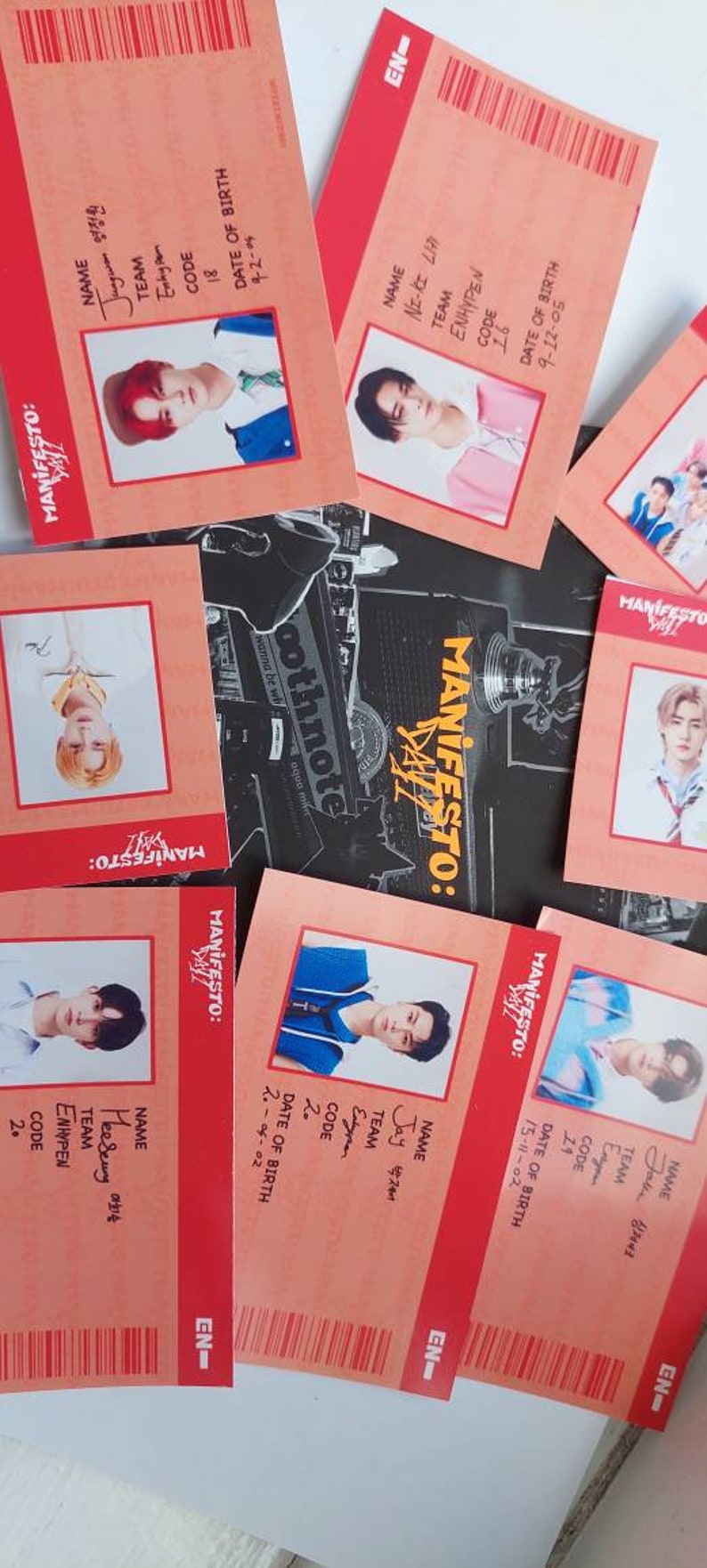 Kpop Binder Fillers & ENHYPEN ID Cards Etsy UK