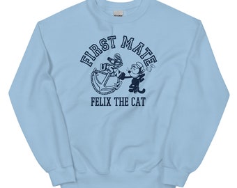 First Mate Vintage Style Felpa Unisex / Felix the Cat Girocollo